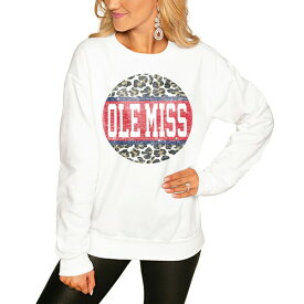 ゲームデイ レディース パーカー・スウェットシャツ アウター Ole Miss Rebels Women's Scoop & Score Pullover Sweatshirt White