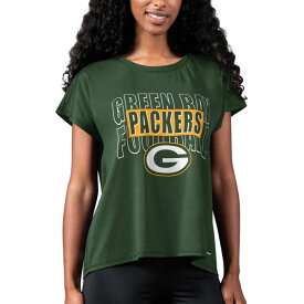 エムエスエックスバイミカエルストラハン レディース Tシャツ トップス Green Bay Packers MSX by Michael Strahan Women's Abigail Back Slit TShirt Green