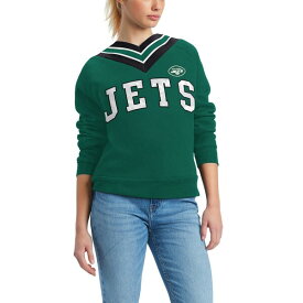 トミー ヒルフィガー レディース シャツ トップス New York Jets Tommy Hilfiger Women's Heidi VNeck Pullover Sweatshirt Green
