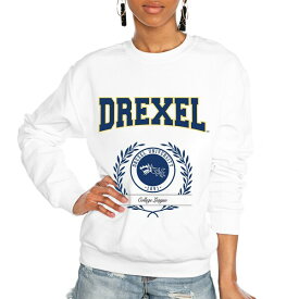 ゲームデイ レディース パーカー・スウェットシャツ アウター Drexel Dragons Gameday Couture Women's It's a Vibe Classic Fleece Crewneck Pullover Sweatshirt White