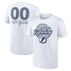ファナティクス メンズ Tシャツ トップス Tampa Bay Lightning Fanatics Branded Unisex Personalized Name & Number Leopard Print TShirt White