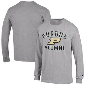 チャンピオン メンズ Tシャツ トップス Purdue Boilermakers Champion Alumni Logo Long Sleeve TShirt Gray