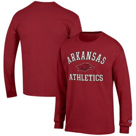 チャンピオン メンズ Tシャツ トップス Arkansas Razorbacks Champion Athletics Logo Long Sleeve TShirt Cardinal