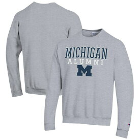 チャンピオン メンズ パーカー・スウェットシャツ アウター Michigan Wolverines Champion Alumni Logo Pullover Sweatshirt Gray
