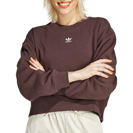 アディダス レディース パーカー・スウェットシャツ アウター adidas Originals Women's Adicolor Essentials Fleece Crew Sweatshirt Shadow Brown