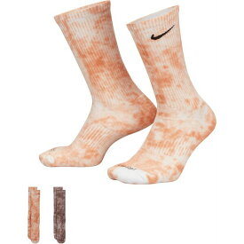 ナイキ レディース 靴下 アンダーウェア Nike Everyday Plus Cushioned Tie-Dye Crew Socks - 2 Pack Amberbrown/Universityred