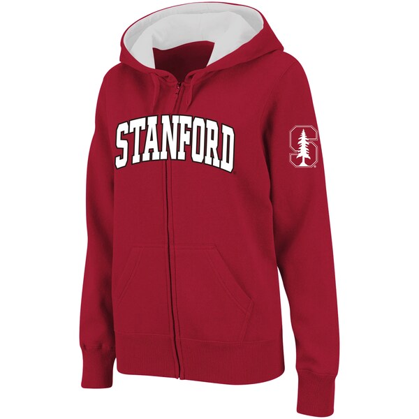 コロシアム レディース パーカー・スウェットシャツ アウター Stanford Cardinal Stadium Athletic Women's Arched Name FullZip Hoodie Cardinal