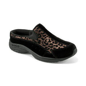 C[W[Xsbg fB[X T_ V[Y Women's Traveltime Slip-On Mule Walking Sneakers Black Velvet/Bronze Leopard