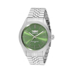 CrN^ Y rv ANZT[ Men's 49313 Specialty Quartz 3 Hand Green Dial Watch Silver