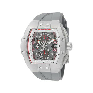 CrN^ Y rv ANZT[ Men's 48026 Invicta Racing Quartz 3 Hand White, Grey, Transparent Dial Watch Open grey