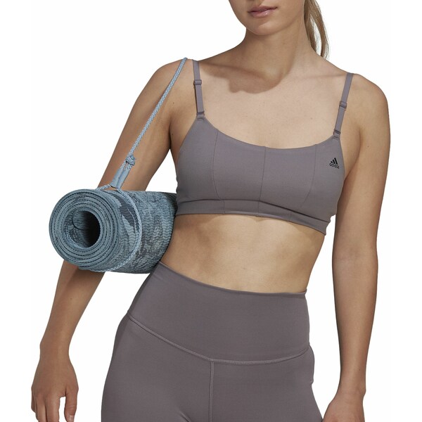 アディダス レディース カットソー トップス adidas Women's Yoga Studio Light Support Bra Trace Grey