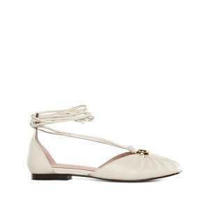 �R�`�l�� ���f�B�[�X �T���_�� �V���[�Y Tie-fastening gathered ballet flats Neutrals
