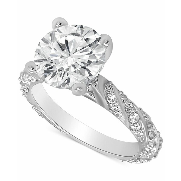 バッジェリーミシュカ レディース リング アクセサリー Certified Lab Grown Diamond Solitaire Twist  Engagement Ring (3-1 Ct. In 14k Gold White Gold レディースジュエリー・アクセサリー 