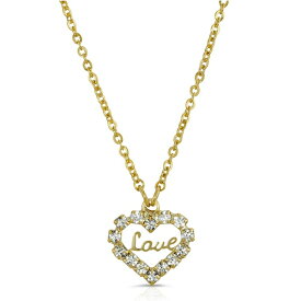 2028 レディース ネックレス・チョーカー・ペンダントトップ アクセサリー 14K Gold-tone Crystal Accented Love Heart Pendant Necklace Gold-tone