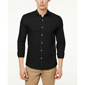マイケルコース メンズ シャツ トップス Men's Stretch Button-Front Shirt Black