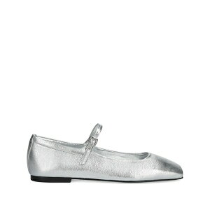 �P�l���A���h�V�������K�[ ���f�B�[�X �T���_�� �V���[�Y Buckle-strap square-toe ballet flats Silver