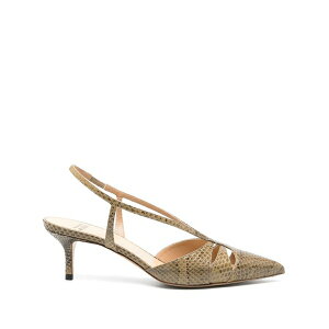 �t�����V�X�R���b�\ ���f�B�[�X �p���v�X �V���[�Y 55mm snakeskin-effect pumps Brown
