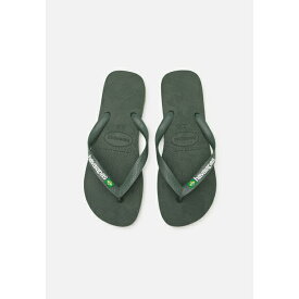 ハワイアナス メンズ サンダル シューズ BRASIL LOGO UNISEX - T-bar sandals - olive green