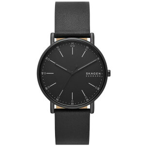 �X�J�[�Q�� ���f�B�[�X �r���v �A�N�Z�T���[ Men's Signatur Three Hand Black Leather Watch 40mm Black