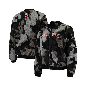 U Ch RNeBu fB[X WPbgu] AE^[ Women's Black Boston Red Sox Camo Sherpa Full-Zip Bomber Jacket Black