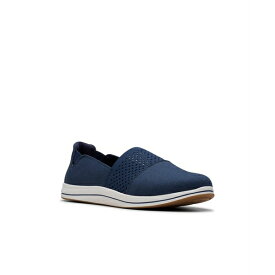 クラークス レディース サンダル シューズ Women's Cloud Steppers Breeze Vibe Flat Shoes Navy Textile