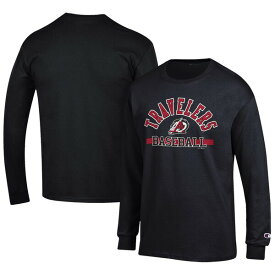 チャンピオン メンズ Tシャツ トップス Arkansas Travelers Champion Jersey Long Sleeve TShirt Black