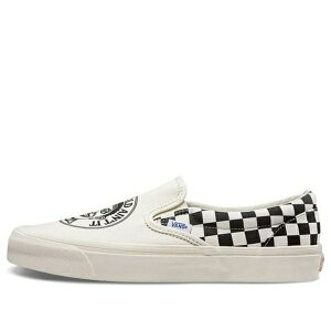 Vans �o���Y �����Y �X�j�[�J�[ �yVans John Van Hammersveld x OG Classic Slip-On LX 'Checker - Marshmallow Black' VN000UDFQLU�z �T�C�Y US_12(30.0cm)