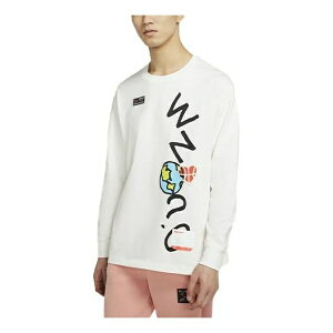 Air Jordan W[_ Y Xj[J[ yAir Jordan Alphabet Printing Round Neck Long Sleeves White CW4262-100z TCY US_M_L