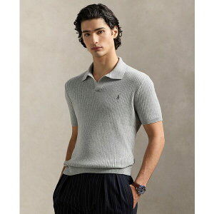 t[ Y jbg&Z[^[ AE^[ Men's Rib-Knit Cotton Polo-Collar Sweater Andover Heather