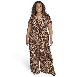 BXJ[g fB[X s[X gbvX Plus Size Animal Print Jumpsuit Animal