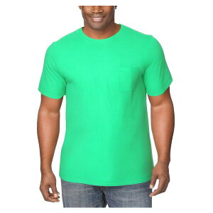 �L���O�T�C�Y �����Y �V���c �g�b�v�X Big & Tall Shrink-Less Lightweight Longer-Length Crewneck Pocket T-Shirt Heather kelly green