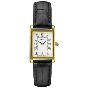 ZCR[ fB[X rv ANZT[ Women's Essentials Black Leather Strap Watch 19mm Gold