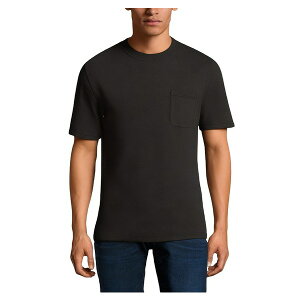 �L���O�T�C�Y �����Y �V���c �g�b�v�X Big & Tall Shrink-Less Lightweight Longer-Length Crewneck Pocket T-Shirt Black
