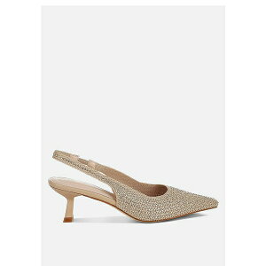 ロンンドンラグ レディース ヒール シューズ Julep Flyknit Rhinestone Slingback Sandals Women Light beige