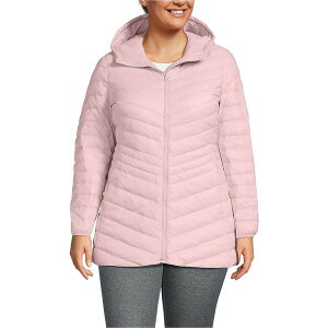 YGh fB[X WPbgu] AE^[ Plus Size Wanderweight Packable Down Hooded Long Jacket Light mauve