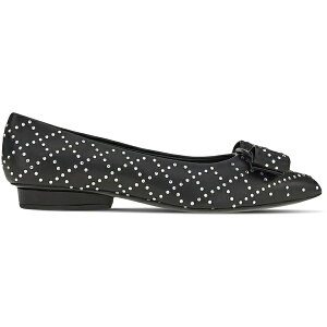 Ferragamo �t�F���K�� ���f�B�[�X �X�j�[�J�[ �yFerragamo Viva Rhinestone-Embellished Ballet Flats Black (Women's)�z �T�C�Y US_7.5(24.5cm) Black