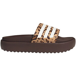 adidas �A�f�B�_�X ���f�B�[�X �X�j�[�J�[ �yadidas Adilette Platform Slides Shadow Brown Cloud White Magic Beige (Women's)�z �T�C�Y US_6(23.0cm) Shadow Brown/Cloud White/Magic Beige