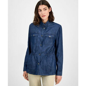 g~[ qtBK[ fB[X WPbgu] AE^[ Women's Snap-Front Shirt Jacket Dark Benson