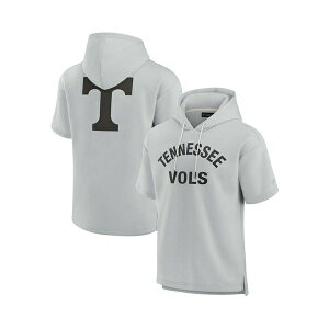 t@ieBNX VOl`[ fB[X p[J[EXEFbgVc AE^[ Men's and Women's Gray Tennessee Volunteers Super Soft Fleece Short Sleeve Pullover Hoodie Gray