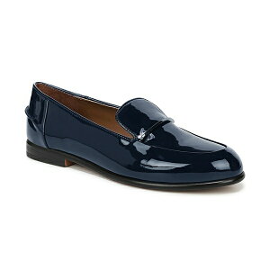 tRTg fB[X Xb|E[t@[ V[Y Women's Mirabelle Almond Toe Loafers Navy Blue Patent Faux Leather