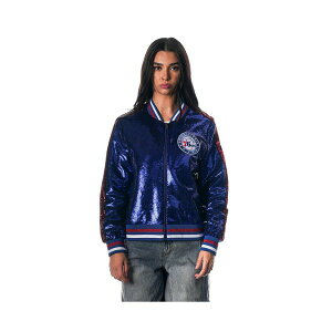 U Ch RNeBu fB[X WPbgu] AE^[ Women's Royal Philadelphia 76ers Sequin Bomber Full-Zip Jacket Royal