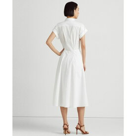 ラルフローレン レディース ワンピース トップス Women's Twist-Front Cotton-Blend Shirtdress White
