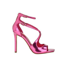 ゲス レディース サンダル シューズ Women's Sella Open Toe Cross Strap Single Sole Heels Pink Mirror Metallic - Manmade