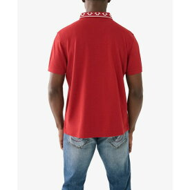 トゥルーレリジョン メンズ ポロシャツ トップス Men's Short Sleeve Relaxed Polo Shirt Red Dahlia