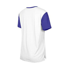 ニューエラ レディース Tシャツ トップス Women's White, Purple Baltimore Ravens Third Down Colorblock T-shirt White, Purple