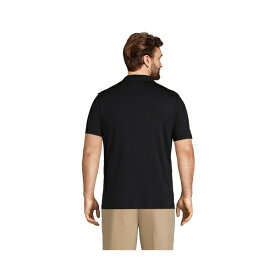 ランズエンド メンズ ポロシャツ トップス Big & Tall Short Sleeve Super Soft Supima Polo Shirt with Pocket Black