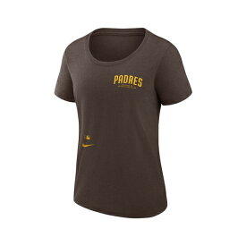 ナイキ レディース Tシャツ トップス Women's Brown San Diego Padres Authentic Collection Performance Scoop Neck T-shirt Brown