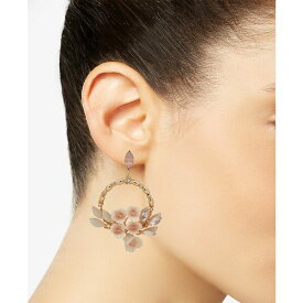 ロンナアンドリリー レディース ピアス＆イヤリング アクセサリー Gold-Tone Crystal & Bead Flower Chandelier Earrings Pink