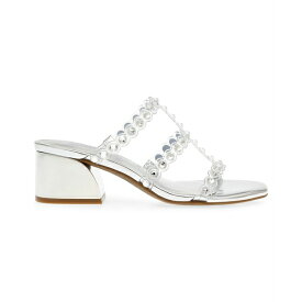 アンクライン レディース サンダル シューズ Women's Malti Block Heel Sandals Clear Crystal, Silver