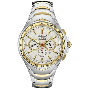 ZCR[ fB[X rv ANZT[ Men's Chronograph Coutura Two Tone Stainless Steel Bracelet Watch 46mm White